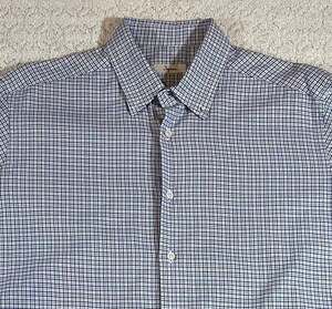 Ingram Blue Brown Micro Check Button Down Shirt Size M